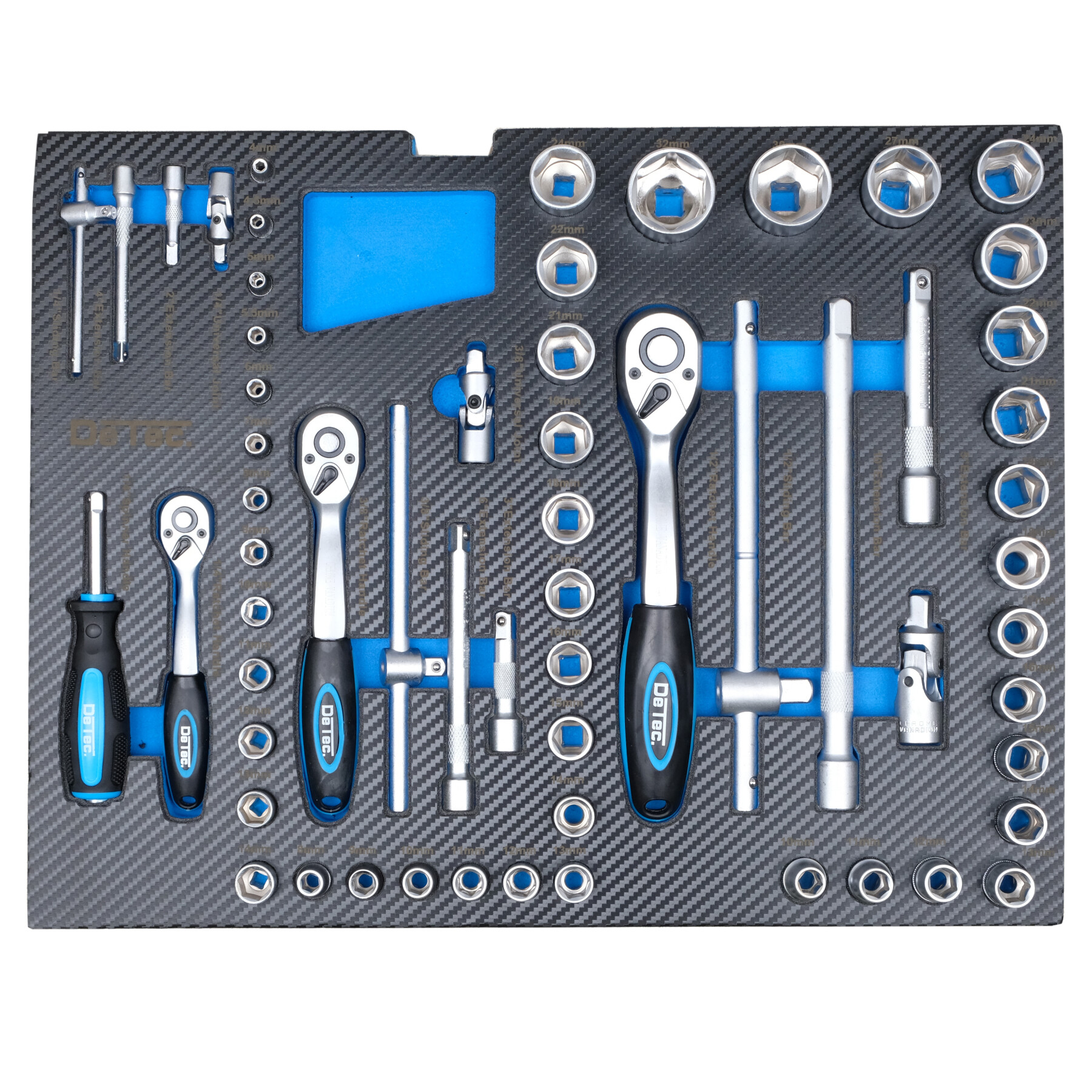 DeTec. Werkzeugkiste 2044 | 4 Schubladen | 175-teilig | Werkzeugsortiment aus CrV-Werkzeugstahl