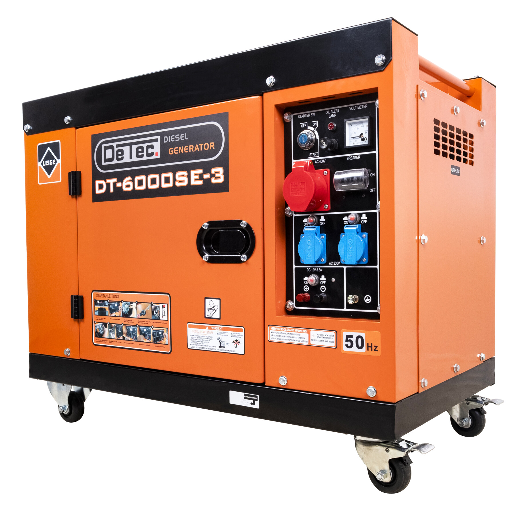 DeTec. DT-6000SE-3 Diesel-Stromerzeuger 5500W 3-Phasen