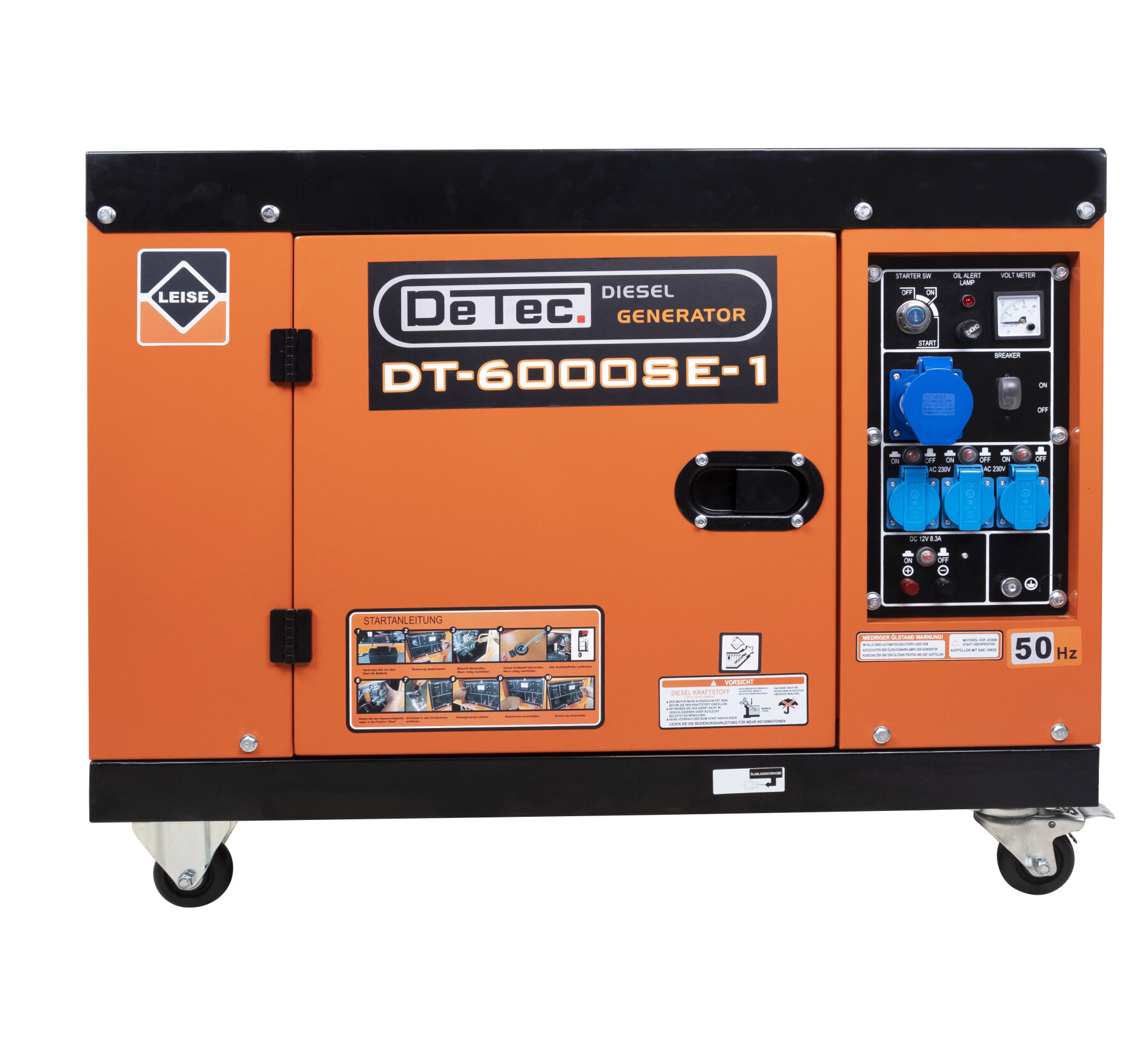 DeTec. DT-6000SE-1 Diesel-Stromerzeuger 5500W 1-Phasen