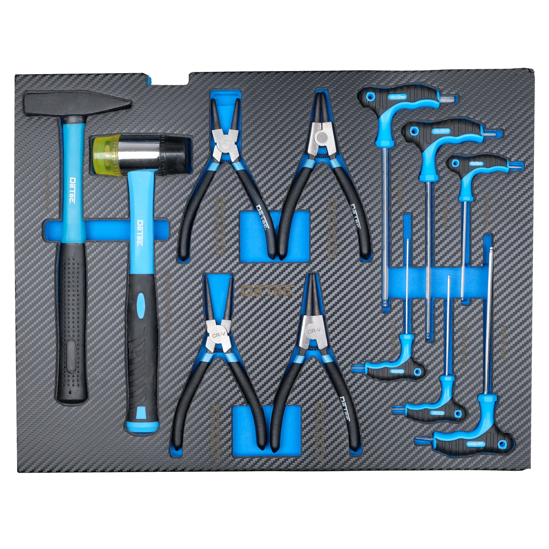 DeTec Werkzeugkiste 2044 in blau + Pennlight Kombiset