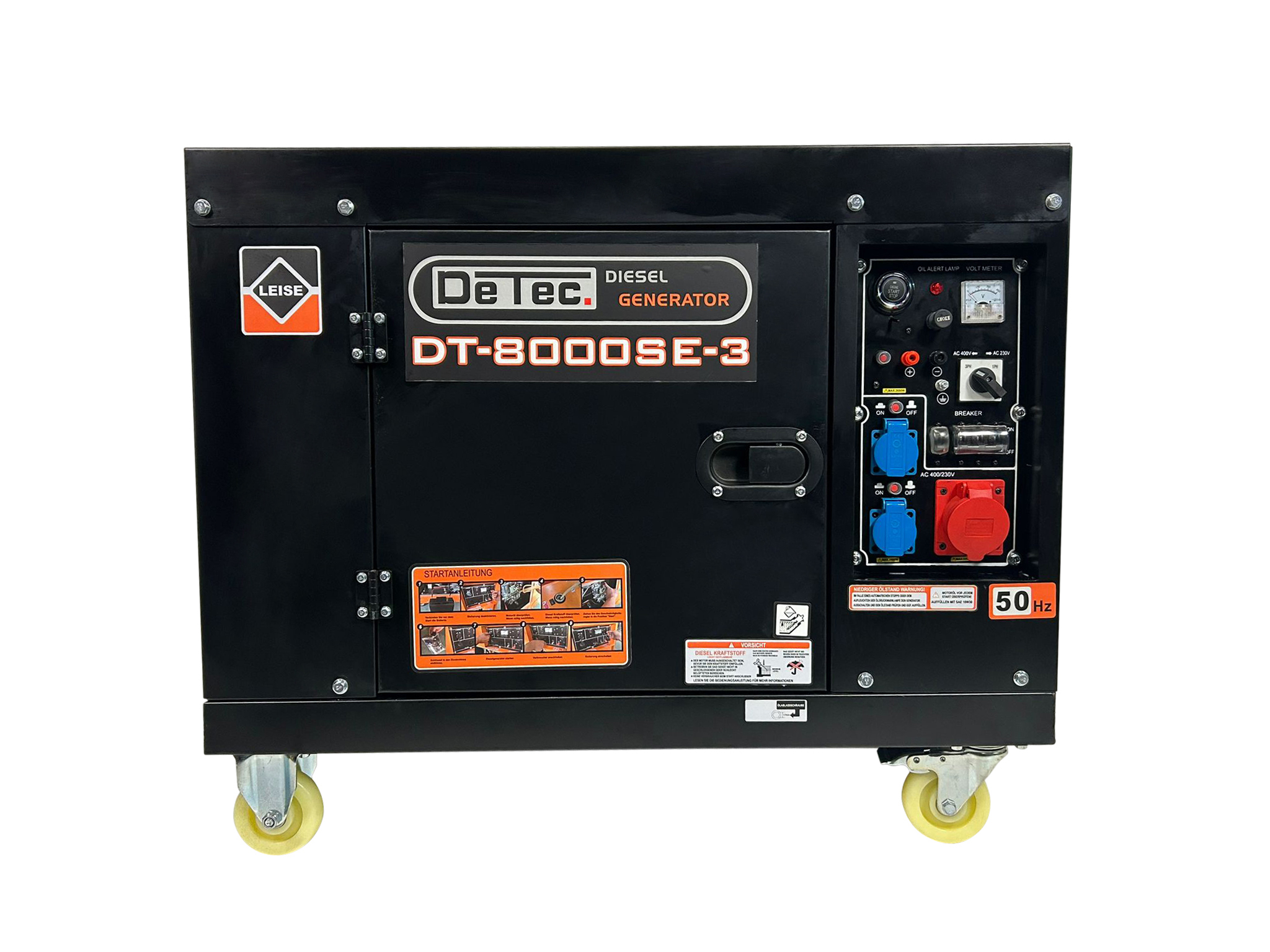 DeTec. DT-8000SE-3 schallgedämmter Diesel Stromerzeuger 6500 Watt | Notstromaggregat  mit Fernstart!