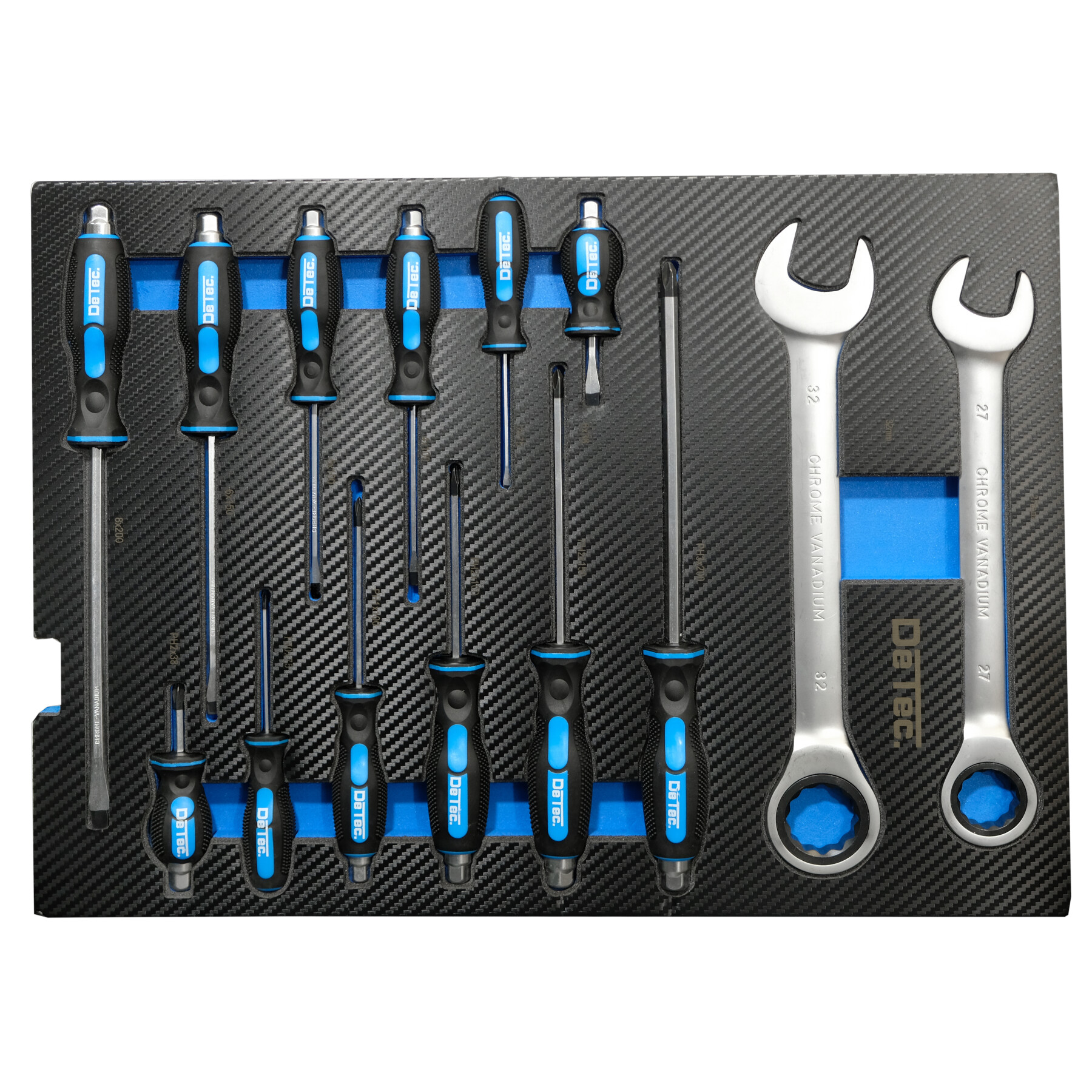 DeTec. 3066 blue Edition 6 Schubladen / 6 Werkzeug + COB Akku Kombiset