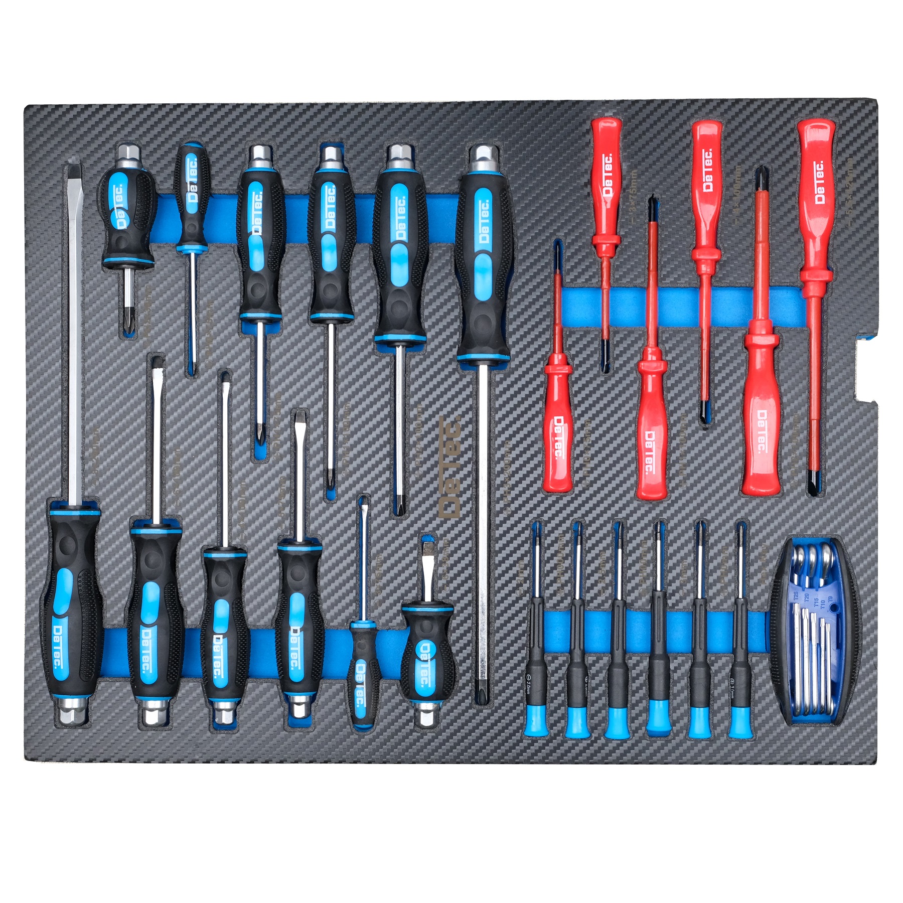 DeTec Werkzeugkiste 2044 in blau + Pennlight Kombiset